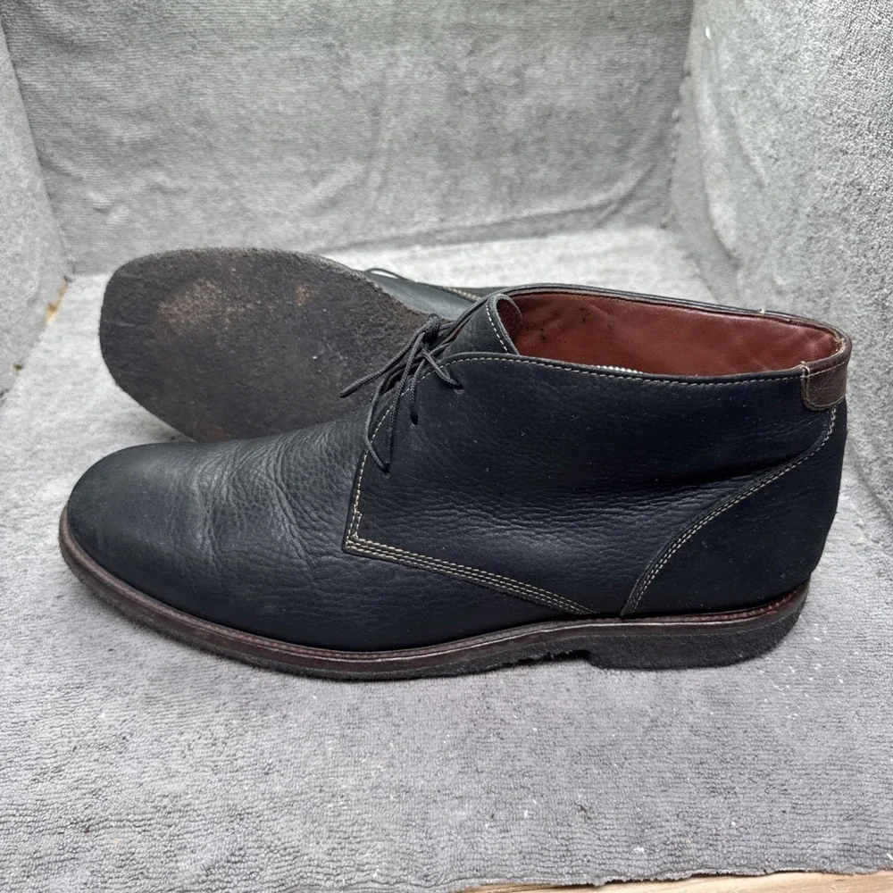 Johnston & Murphy‎ Upton Boots Mens 13M Black Leather Comfort Memory Foam Chukka
